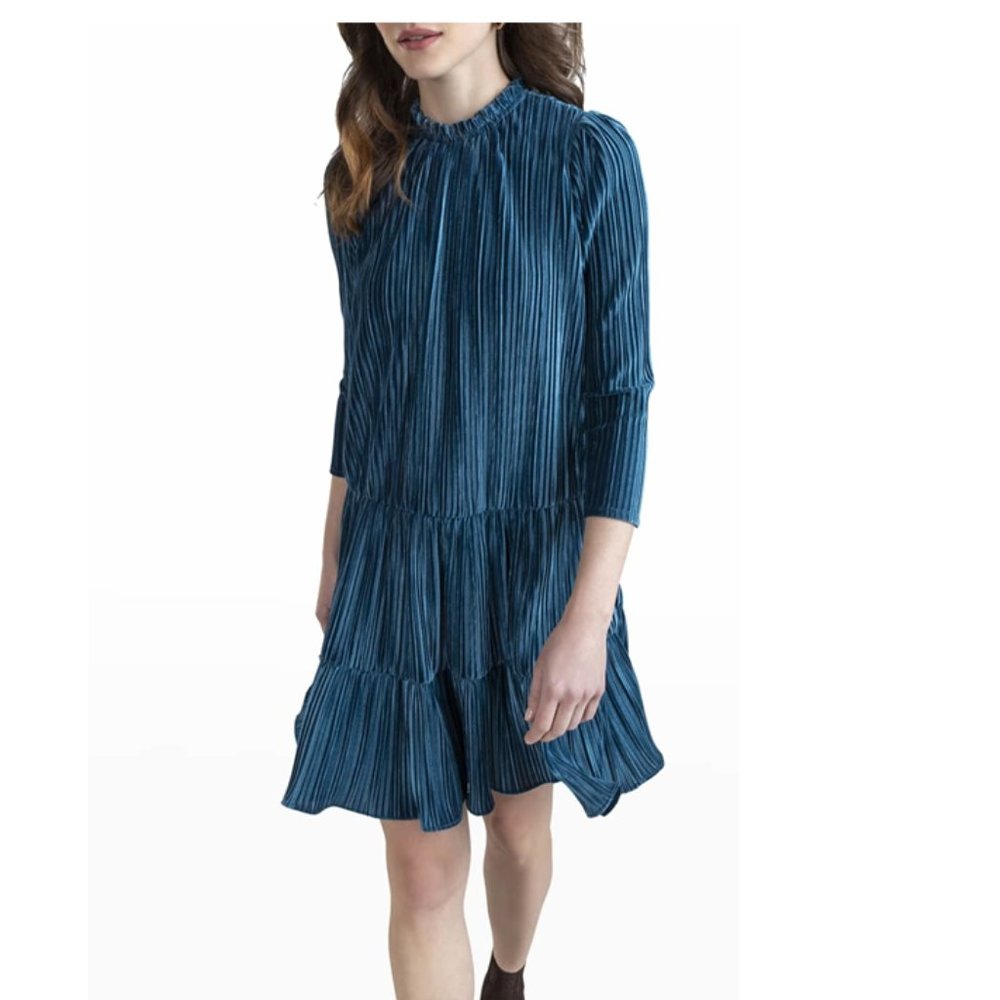 Shoshanna NWT Westbrook Teal Velvet Coctail Party Dress